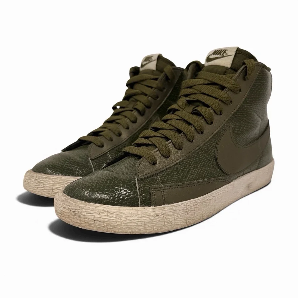 Nike Blazer Mid Leather Premium Snake Women's‎ US 8.5 Olive Green 685225-300